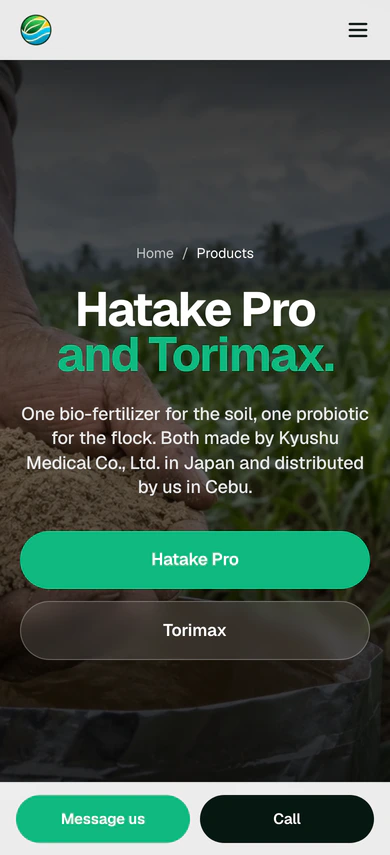 Terrapro products page on a phone
